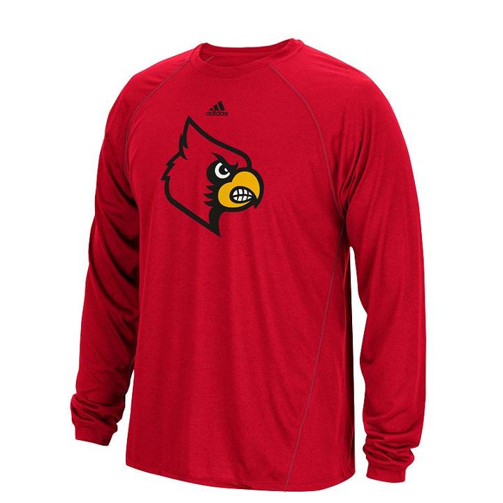 Men's Adidas Louisville Cardinals Sideline Spine Tee, Size: Xxl, Red