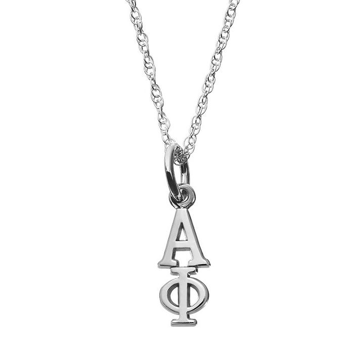 Logoart Sterling Silver Alpha Phi Sorority Pendant Necklace, Women's, Size: 18, Grey