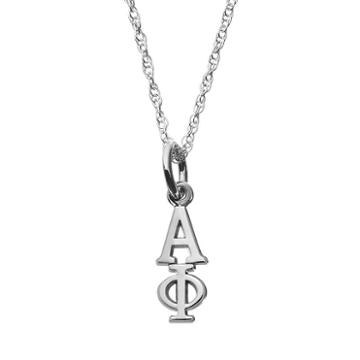 Logoart Sterling Silver Alpha Phi Sorority Pendant Necklace, Women's, Size: 18, Grey