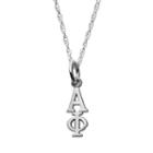Logoart Sterling Silver Alpha Phi Sorority Pendant Necklace, Women's, Size: 18, Grey