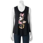 Disney's Minnie Mouse Juniors' Sketch Graphic Tank, Girl's, Size: Medium, Black