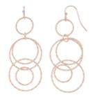 Textured Linear Nickel Free Hoop Drop Earrings, Women's, Pink