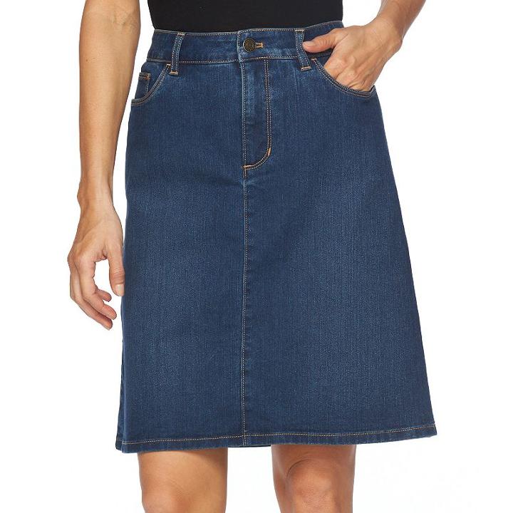 Women's Croft & Barrow&reg; Classic Fit Jean Skirt, Size: 18, Med Blue