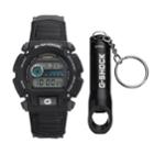 Casio Men's G-shock Digital Chronograph Watch & Bottle Opener Key Chain Set - Dw9052v-1sv, Size: Large, Black