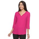 Women's Dana Buchman High-low Peasant Top, Size: Large, Pink