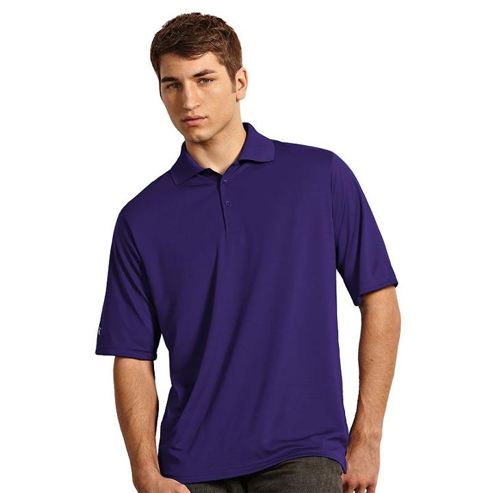 Men's Antigua Pique Performance Golf Polo, Size: 3xl, Drk Purple