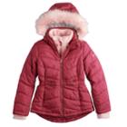 Girls 7-16 Free Country Solid Heavyweight Puffer Jacket, Size: 14, Light Red