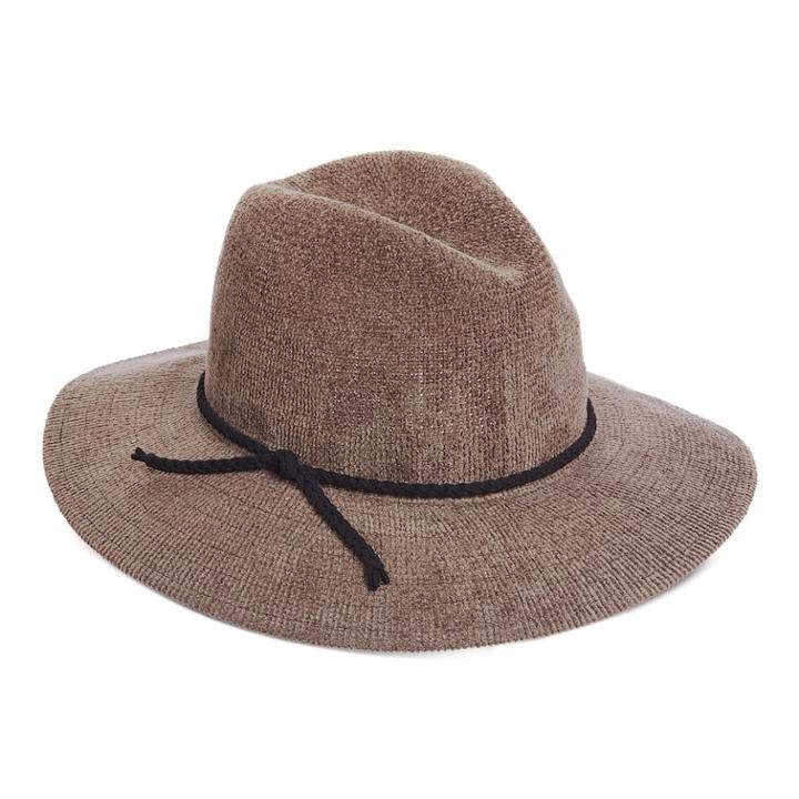 Women's Scala Chenille Faux Suede Trim Safari Hat, Clrs