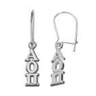 Alpha Omicron Pi, Logoart Sorority Drop Earrings, Women's, Grey