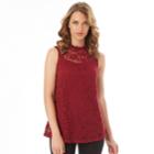 Women's Apt. 9&reg; Lace Mockneck Swing Tank, Size: Xl, Dark Red