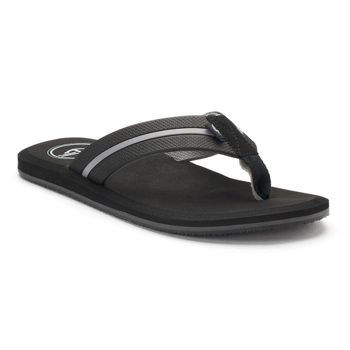 Men's Dockers Buffed Edge Sport Flip-flops, Size: Large, Black