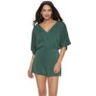 Women's Jennifer Lopez Kimono Romper, Size: Medium, Dark Green