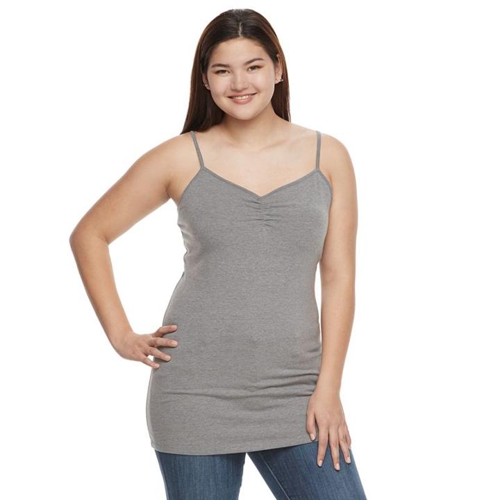 Juniors' Plus Size So&reg; Solid Tunic Camisole, Girl's, Size: 1xl, Grey (charcoal)