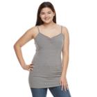 Juniors' Plus Size So&reg; Solid Tunic Camisole, Girl's, Size: 1xl, Grey (charcoal)