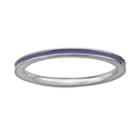 Stacks And Stones Sterling Silver Purple Enamel Stack Ring, Women's, Size: 10