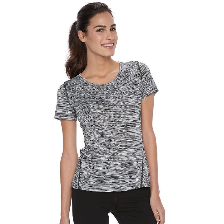 Women's Tek Gear&reg; Space-dyed Performance Tee, Size: Medium, Light Grey