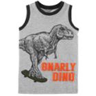 Boys 4-8 Carter's Gnarly Dino Dinosaur Skateboarding Graphic Tank Top, Size: 4/5, Light Grey