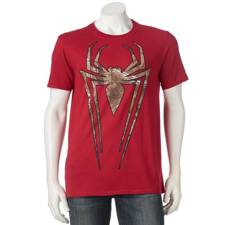 Marvel, Men's Spider-man Realtree Camo Icon Tee, Size: Medium, Red