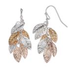 Lc Lauren Conrad Tri Tone Leaf Cluster Nickel Free Drop Earrings, Women's, Multicolor