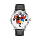 Disney's Mickey Mouse Colorblock Men's Leather Watch, Black