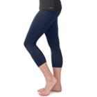 Women's Soybu Steel Core Yoga Capris, Size: Xs, Dark Blue