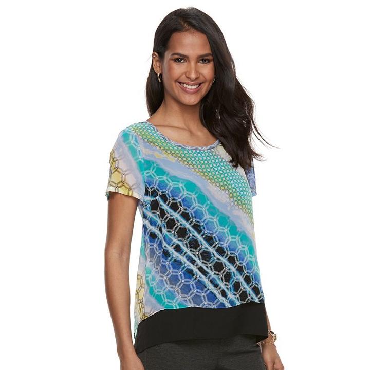 Women's Dana Buchman Chiffon Popover Top, Size: Xs, Med Green