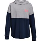 Girls 7-16 Under Armour Colorblock Wordmark Hooded Tee, Size: Small, Dark Blue