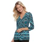 Women's Dana Buchman Release-pleat Top, Size: Medium, Brt Blue