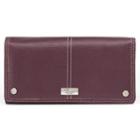 Buxton Westcott Expandable Leather Clutch, Women's, Dark Red