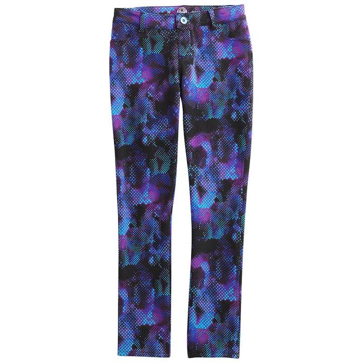 So, Girls 7-16 & Plus Size &reg; Printed Knit Jeggings, Girl's, Size: 7, Black
