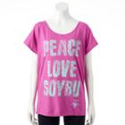 Women's Soybu Graphic Dolman Scoopneck Yoga Tee, Size: Medium, Dark Pink