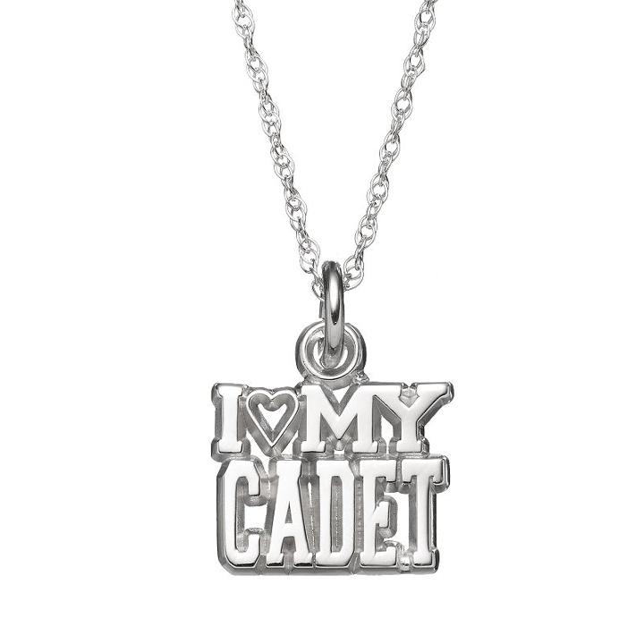 Logoart Sterling Silver I Love My Cadet Pendant Necklace, Women's, Size: 18, Grey