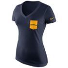Women's Nike Michigan Wolverines Logo Pocket Tee, Size: Large, Blue (navy)