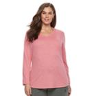 Plus Size Sonoma Goods For Life&trade; Essential V-neck Tee, Women's, Size: 1xl, Med Pink