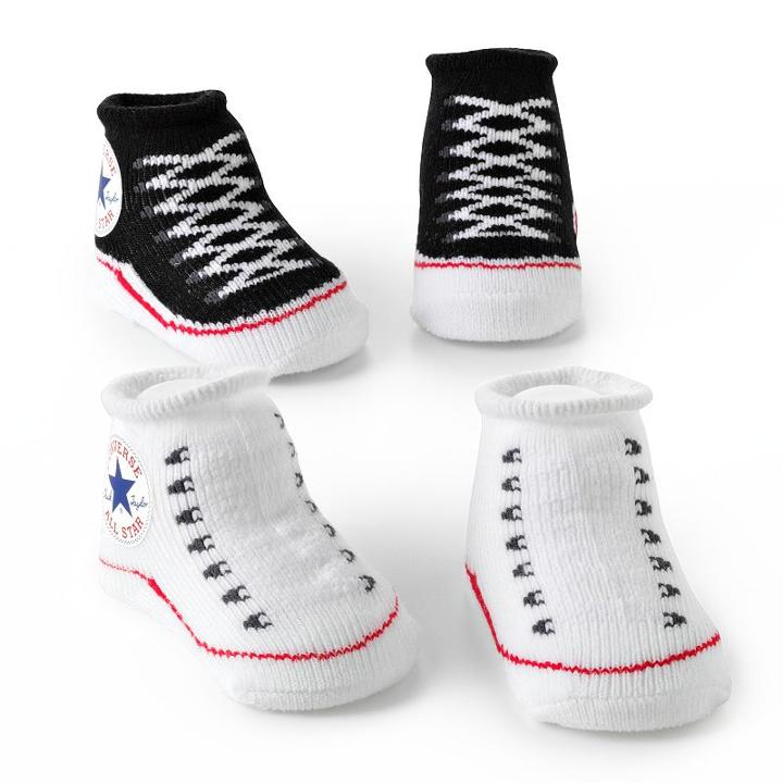 Baby Converse 2-pk. Sneaker Booties, Infant Unisex, Size: 0-6 Months, Black