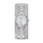 Vivani Women's Crystal Dimpled Bangle Watch, Size: Small, Silver