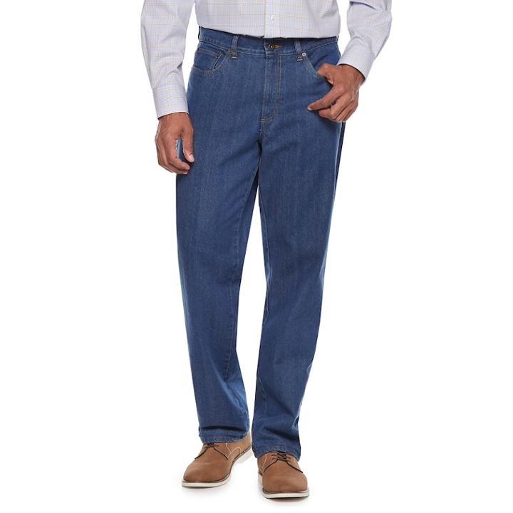 Men's Croft & Barrow&reg; Classic-fit Flannel-lined Jeans, Size: 34x34, Med Blue