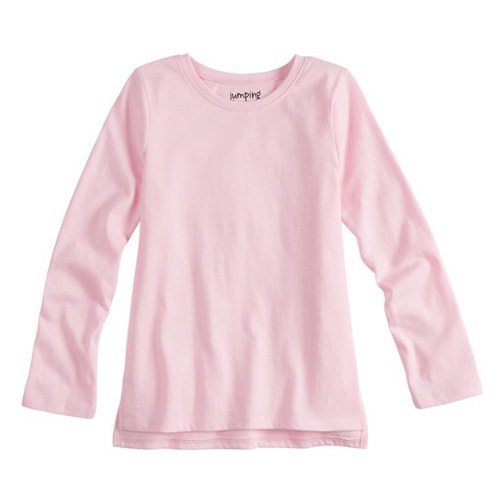 Girls 4-10 Jumping Beans&reg; Solid Long Sleeve Tee, Size: 7, Light Pink