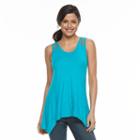 Women's Apt. 9&reg; Crochet Shark-bite Tank, Size: Xl, Turquoise/blue (turq/aqua)