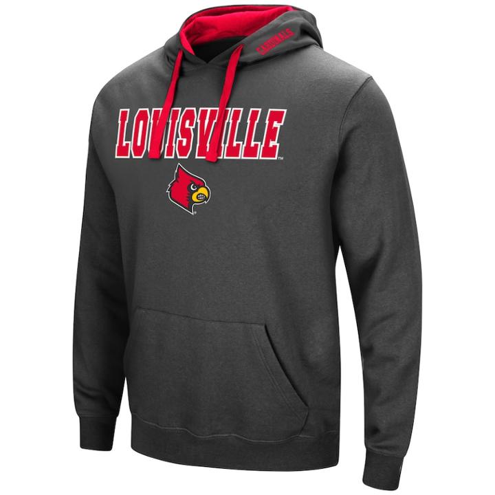 Men's Louisville Cardinals Pullover Fleece Hoodie, Size: Small, Dark Red