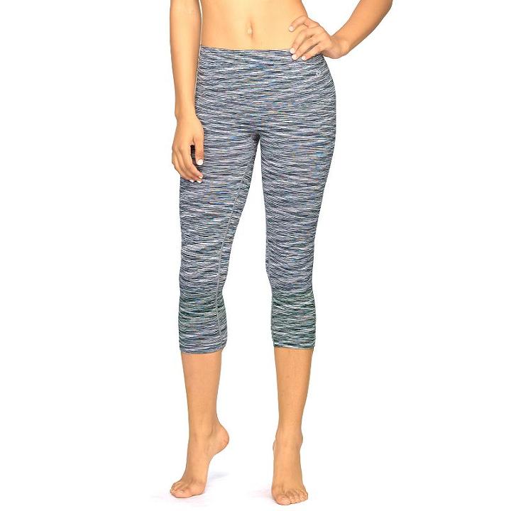Women's Colosseum Space-dye Seamless Capri Workout Leggings, Size: Medium, Black