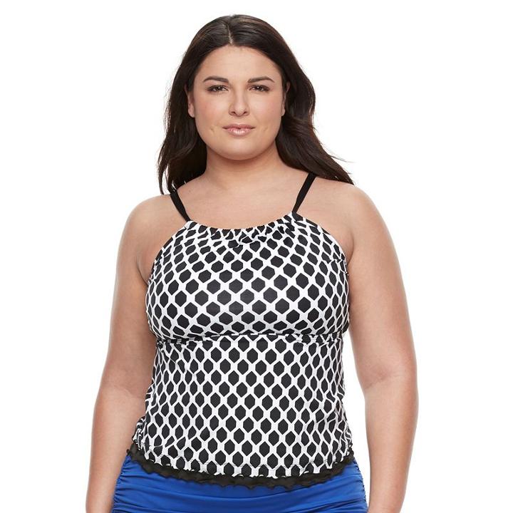 Plus Size Apt. 9&reg; High-neck Tankini Top, Women's, Size: 3xl, Black