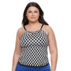 Plus Size Apt. 9&reg; High-neck Tankini Top, Women's, Size: 3xl, Black