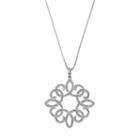 Diamond Splendor Sterling Silver Swirl Pendant, Women's, White