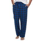 Big & Tall Croft & Barrow&reg; Plaid Flannel Lounge Pants, Men's, Size: L Tall, Blue (navy)
