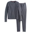 Boys Cuddl Duds Thermal 2-piece Base Layer Set, Size: 8-10, Med Grey