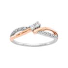 Two Tone 14k White Gold 1/10 Carat T.w. Diamond 2-stone Ring, Women's, Size: 7