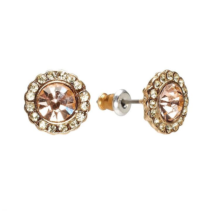 Lc Lauren Conrad Button Stud Earrings, Women's, Yellow