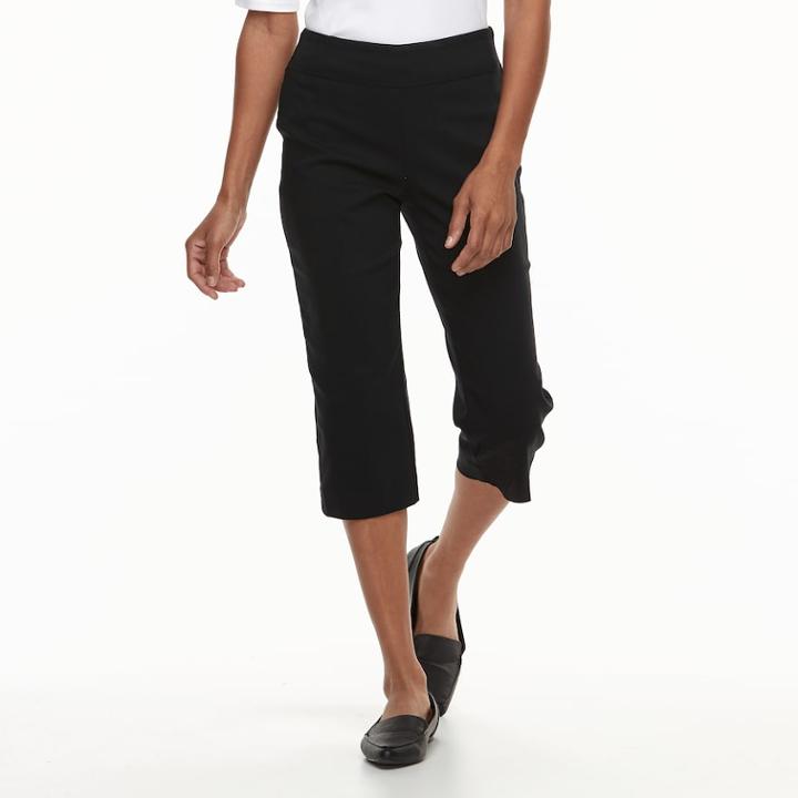 Women's Dana Buchman Millennium 21-in. Pull-on Capris, Size: Medium, Black