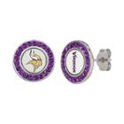 Minnesota Vikings Crystal Team Logo Stud Earrings, Women's, Purple